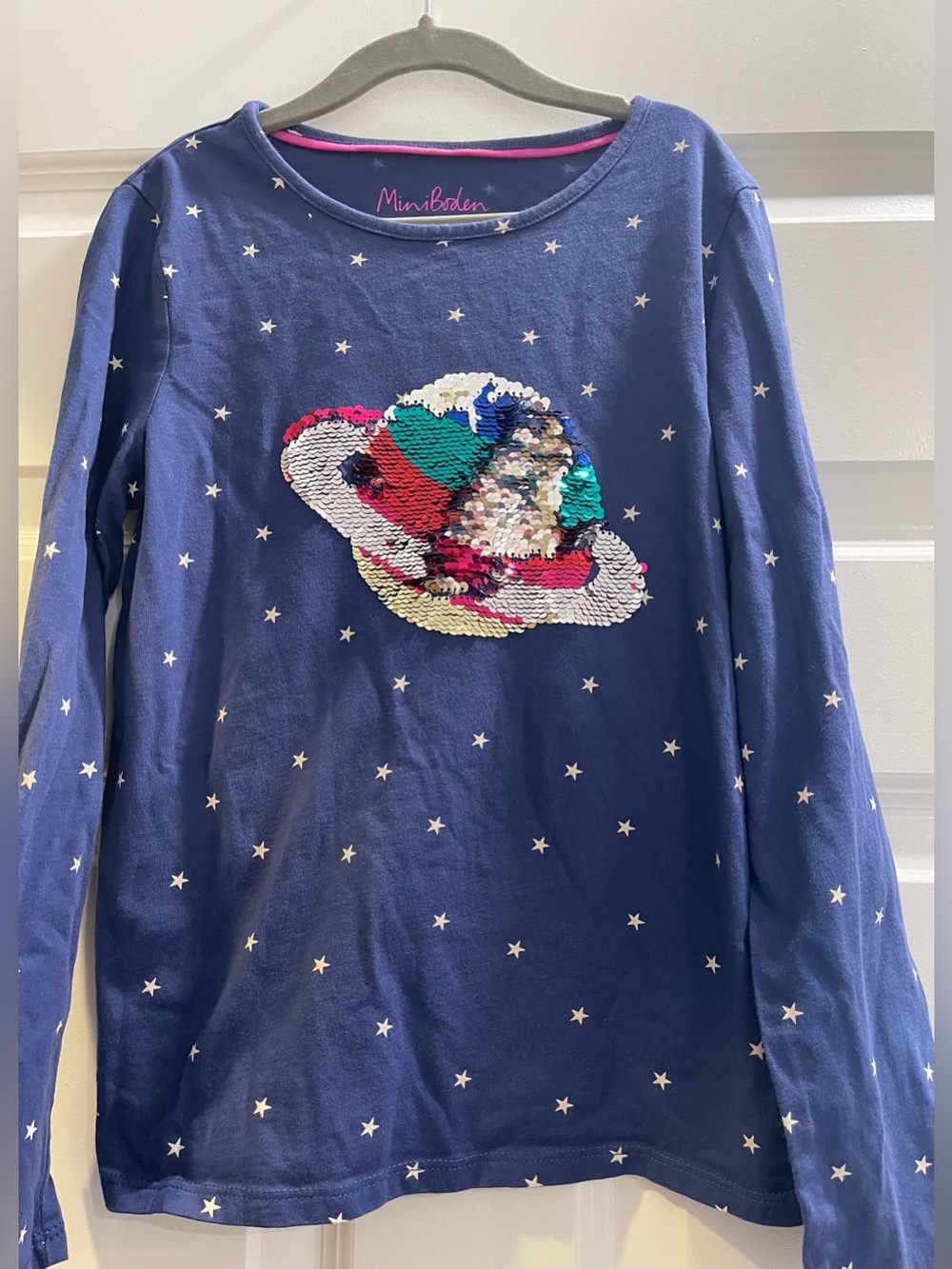 Mini Boden flip-sequin Saturn top 9/10